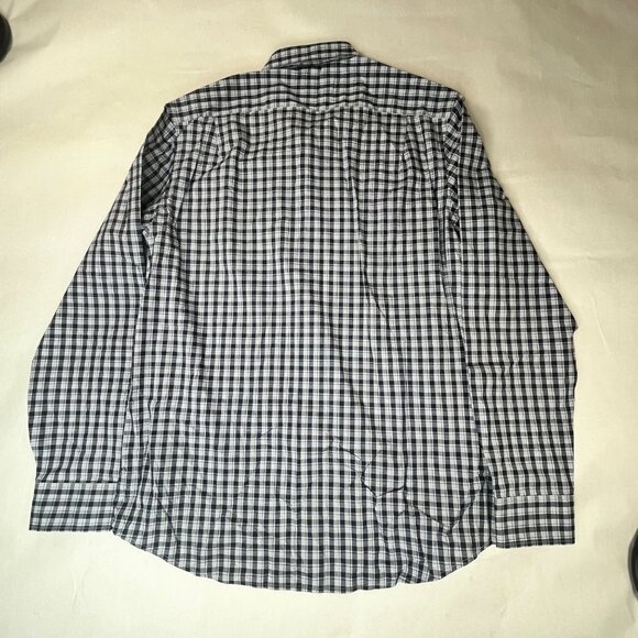 Michael Kors Mens Tailored Fit Blue Dark Plaid Long Sleeve Shirt Size Large - Picture 2 of 7